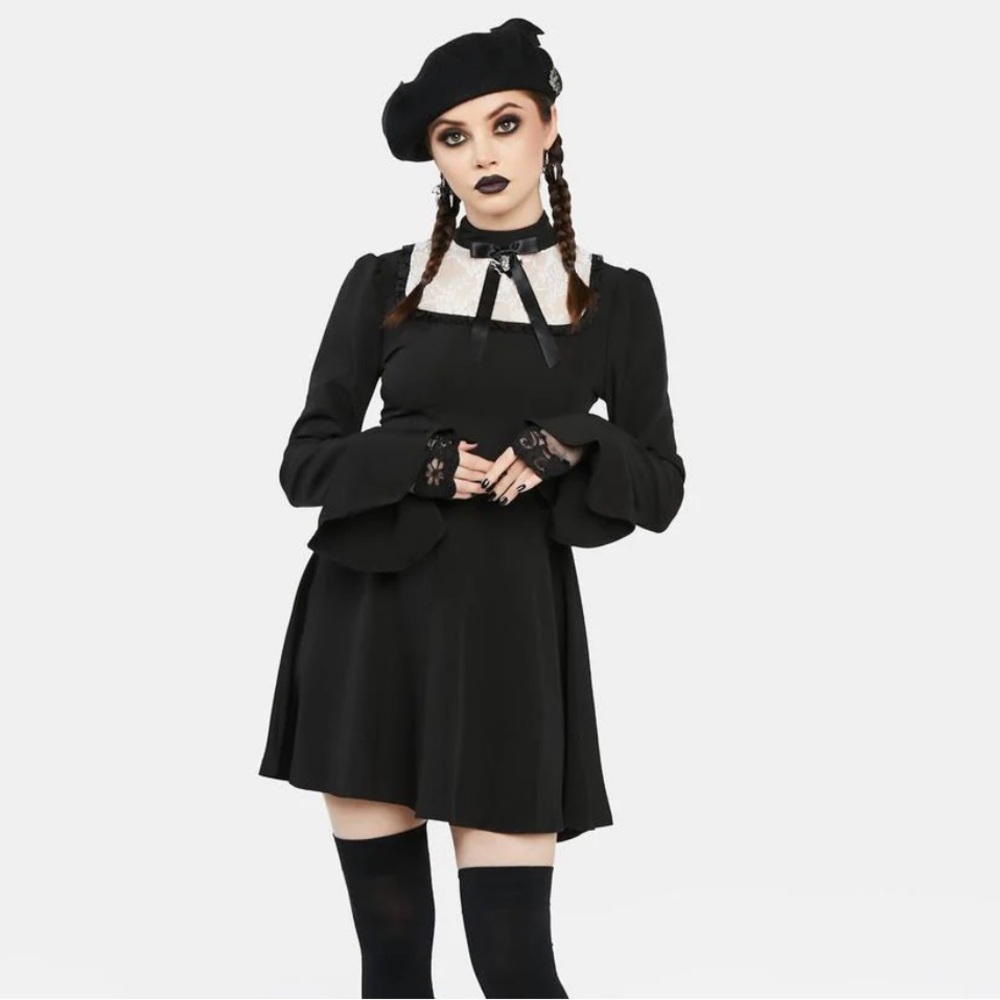 NWT The Grave Girls “Escape the Attic” mini dress, long sleeve by Dolls Kill - Picture 3 of 15